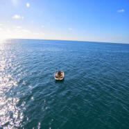 Boater alone in the water